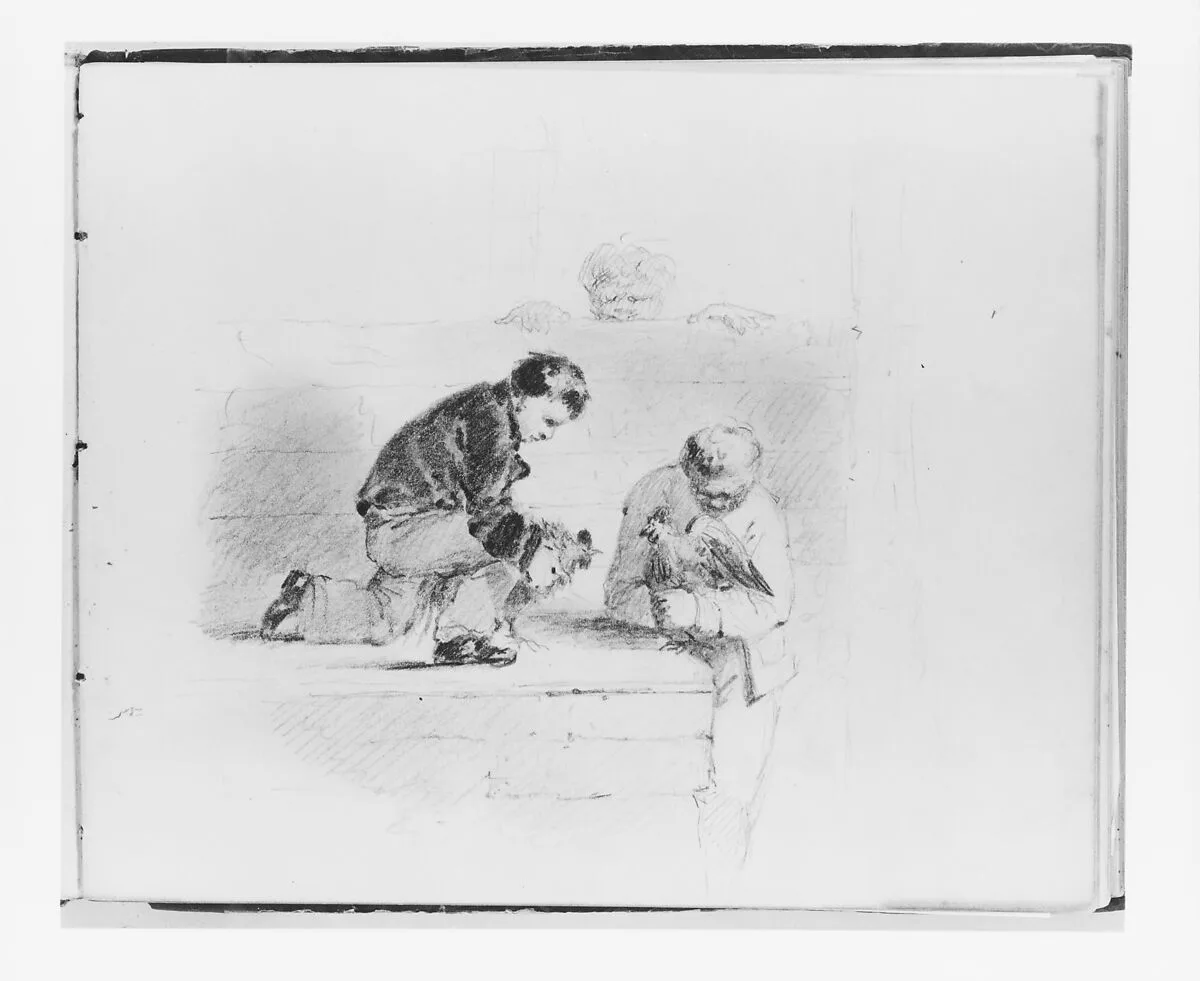 Cock Fight (from Sketchbook) — Francis William Edmonds