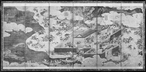 一の谷合戦図屏風|The Battle at Ichinotani, from The Tale of the Heike (Heike monogatari)