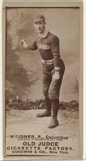 William Waterfield "Wild Bill" Widner, Pitcher, Cleveland, from the Old Judge series (N172) for Old Judge Cigarettes