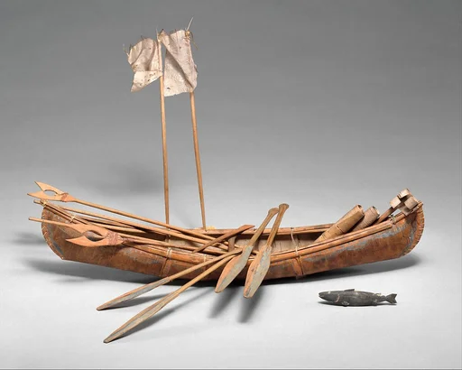 Canoe Model with Accoutrements
