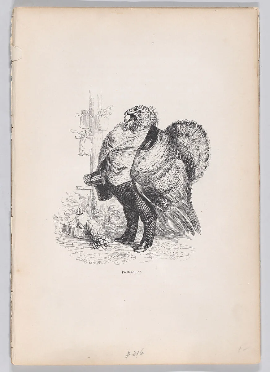 "A Banker" from Scenes from the Private and Public Life of Animals — J. J. Grandville|Honoré de Balzac|Charles Tamisier