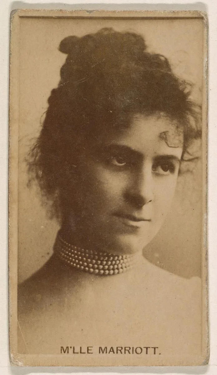 M'lle Marriott, from the Actresses series (N245) issued by Kinney Brothers to promote Sweet Caporal Cigarettes — Kinney Brothers Tobacco Company