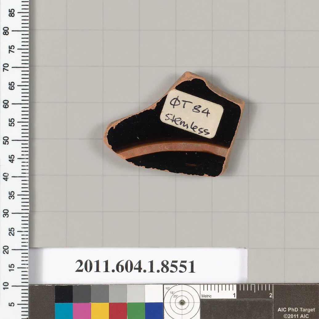 Terracotta fragment of a stemless kylix (drinking cup) — Unknown