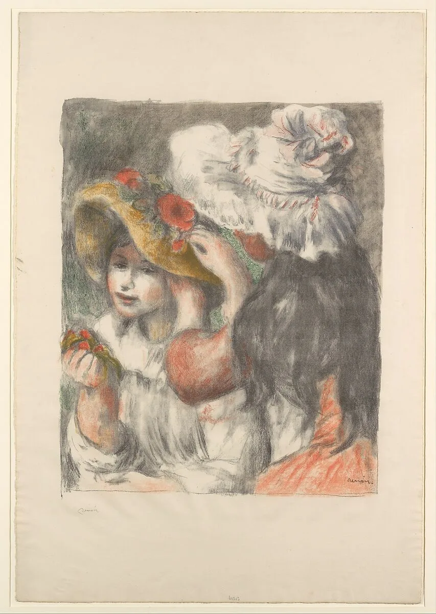 The Hat Pinned with Flowers (Le Chapeau Épinglé) — Auguste Renoir