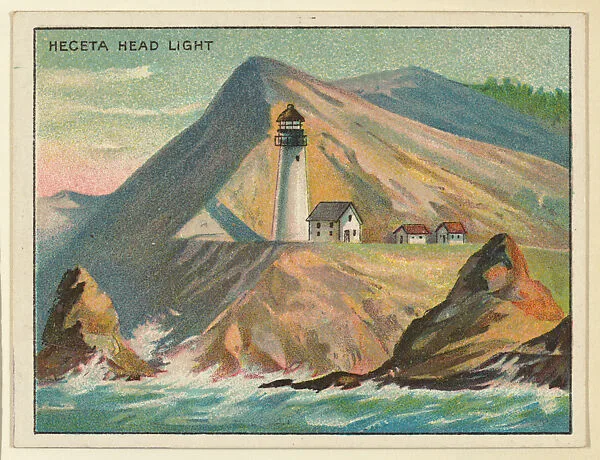 Heceta Head Light, from the "Lighthouse Series" (T77), issued with Hassan Cigarettes by the American Tobacco Company — American Tobacco Company