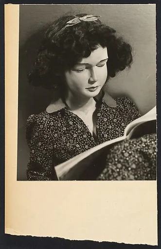 [Painted Plaster Figure of Girl Reading]
