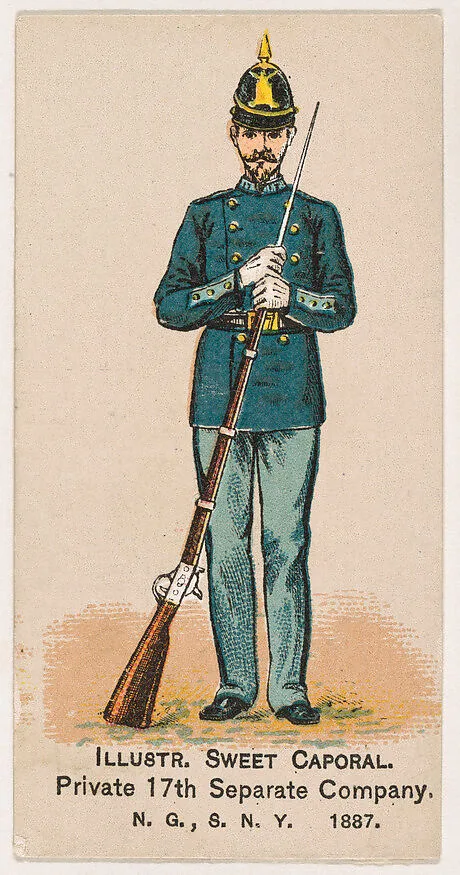 Private, 17th Separate Company, National Guard of the State of New York, from the Military Series (N224) issued by Kinney Tobacco Company to promote Sweet Caporal Cigarettes — Kinney Brothers Tobacco Company