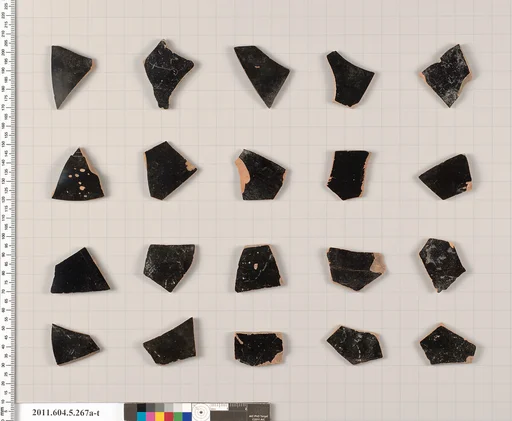 Terracotta fragments of kylikes (drinking cups)