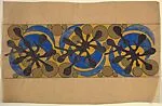 Frieze with Blue Crescents and Gold Circles on a Yellow Background — Anonymous, French, 20th century