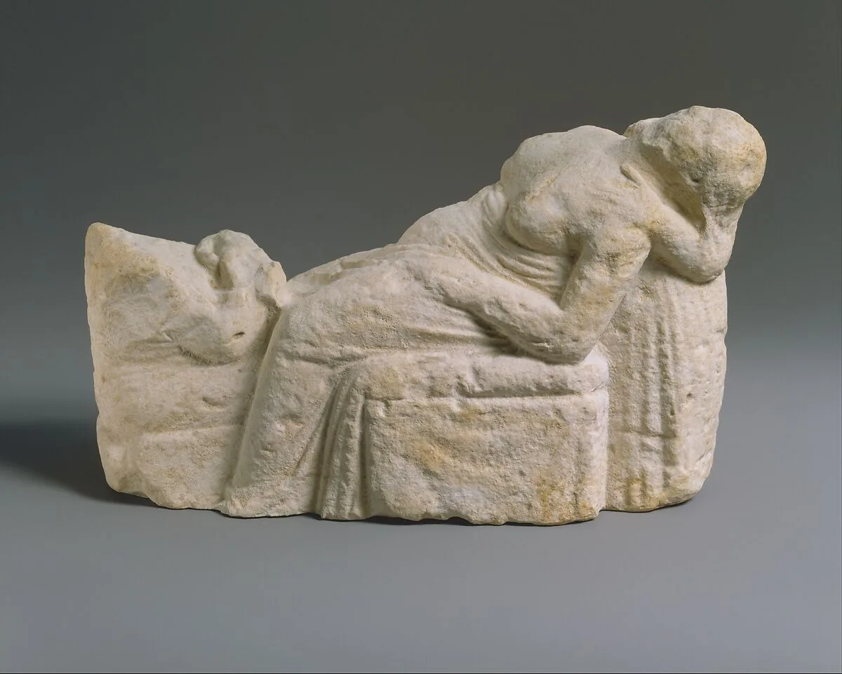 Limestone statuette of a childbirth scene — Unknown