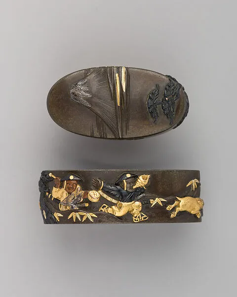 Sword-Hilt Collar and Pommel (Fuchigashira) — Unknown