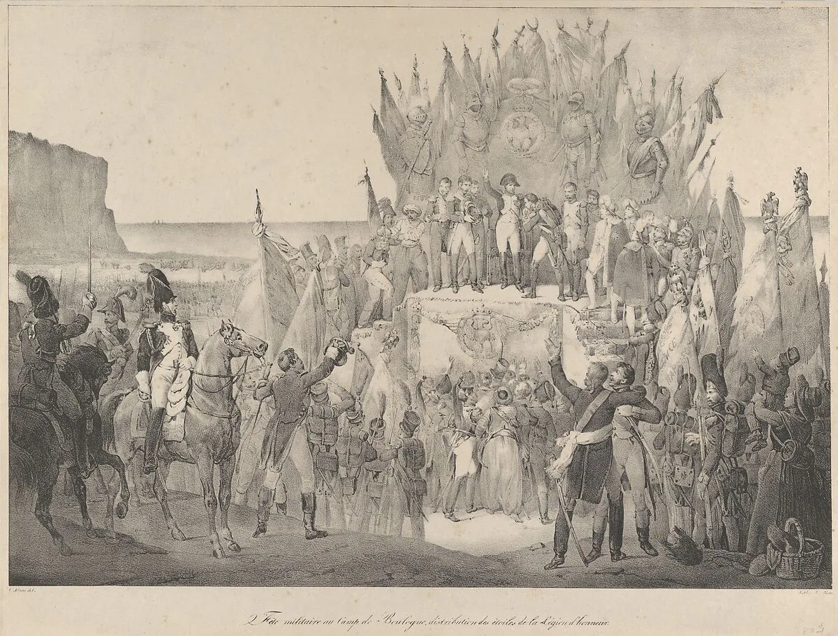 Military Festival at Boulogne with Napoleon Distributing Stars of the Legion of Honor — Victor Adam