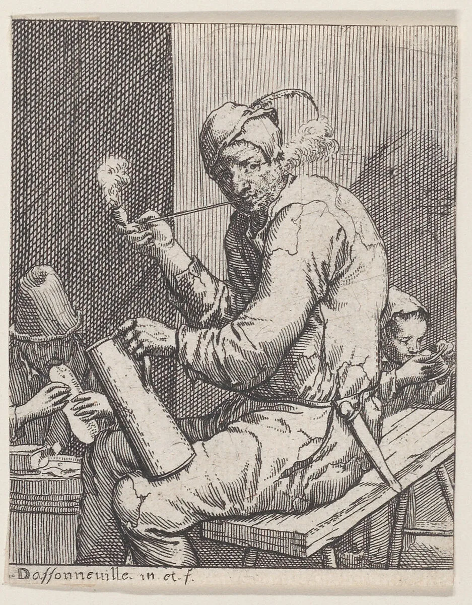 Man seated smoking — Jacques Dassonville
