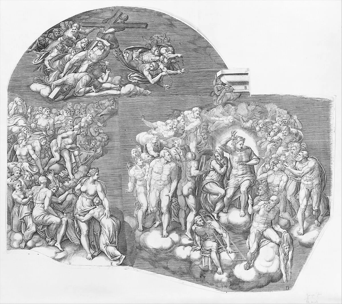 Last Judgment; after Michelangelo's fresco in the Sistine Chapel — Michelangelo Buonarroti|Giorgio Ghisi