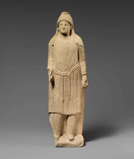 Limestone statuette of an oriental god or hero (?)