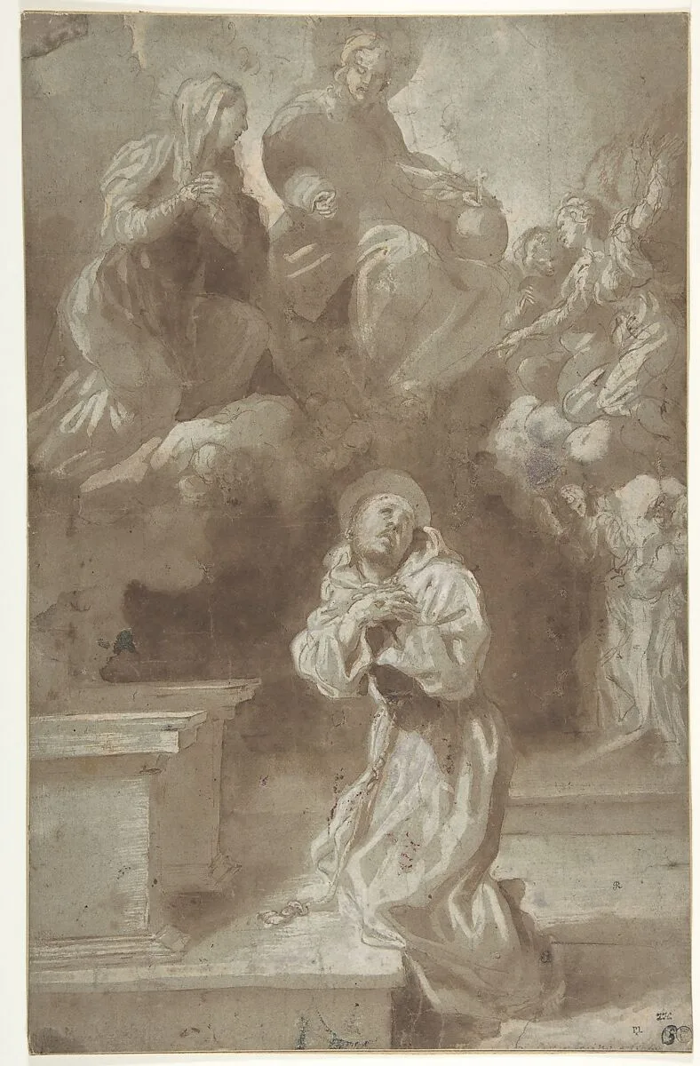 Christ and the Virgin Appearing to Saint Francis — Pietro Faccini