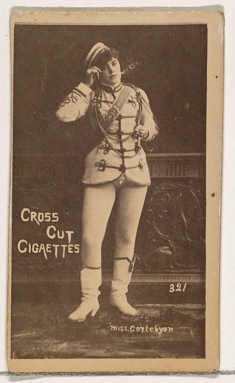 Card Number 321, Miss Cortelyou, from the Actors and Actresses series (N145-1) issued by Duke Sons & Co. to promote Cross Cut Cigarettes — W. Duke, Sons & Co.