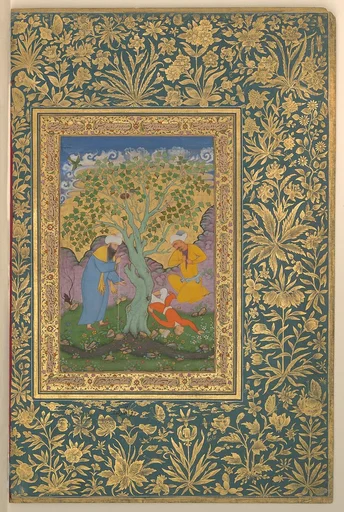 "A Youth Fallen From a Tree", Folio from the Shah Jahan Album