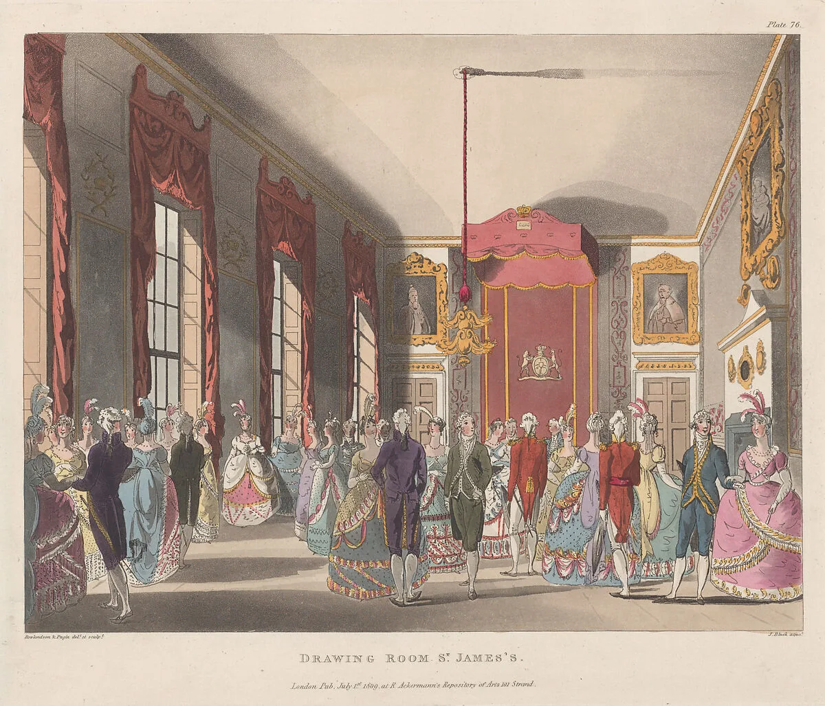 Drawing Room St James's — Thomas Rowlandson|Rudolph Ackermann, London|Auguste Charles Pugin|John Bluck