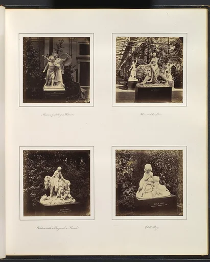 [Sculptures of Minerva Protecting a Warrior, Una and the Lion, Children with a Pony and a Hound, and Child Play]