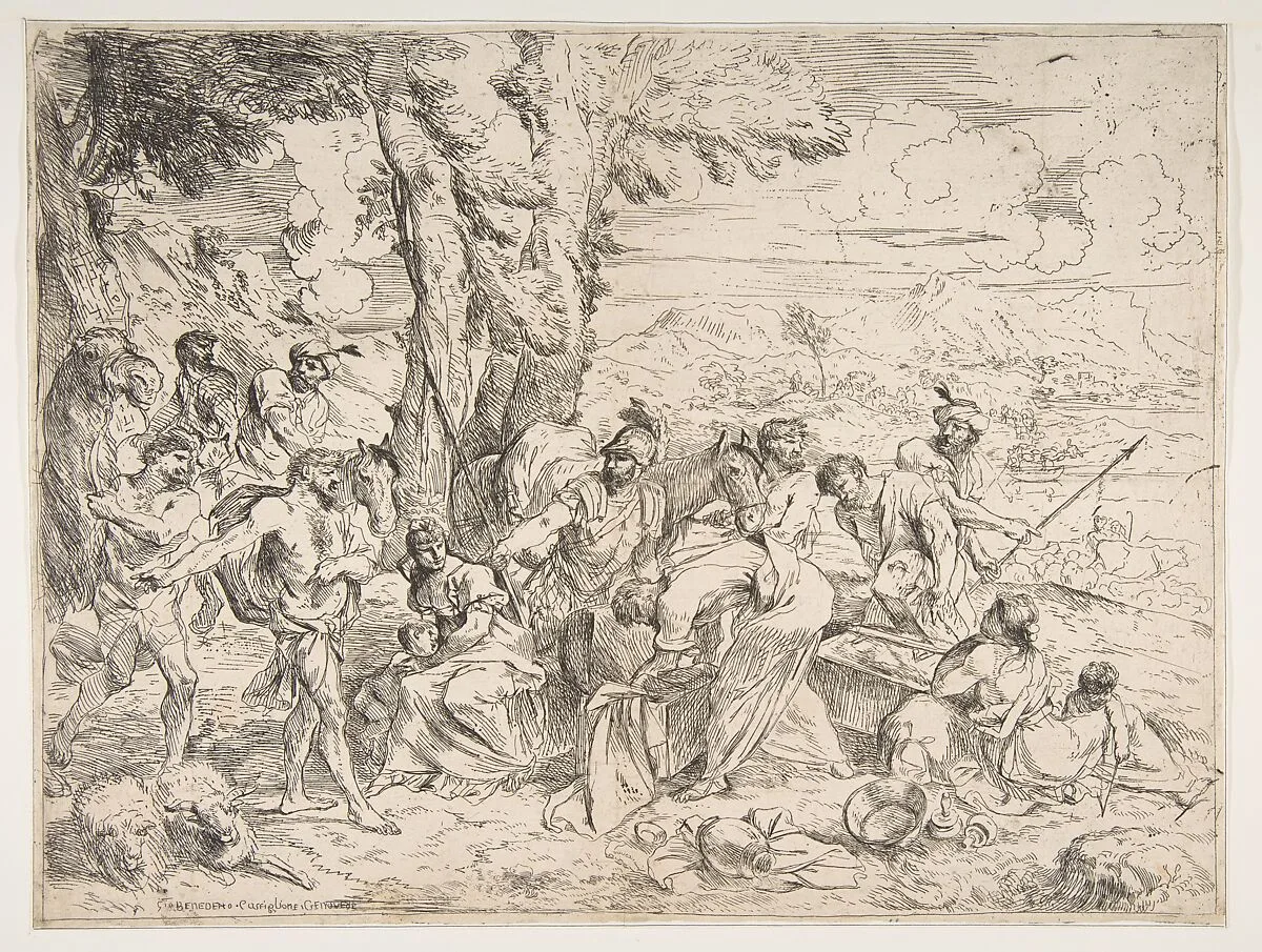 Laban searching for idols among Jacob's possessions — Giovanni Benedetto Castiglione (Il Grechetto)