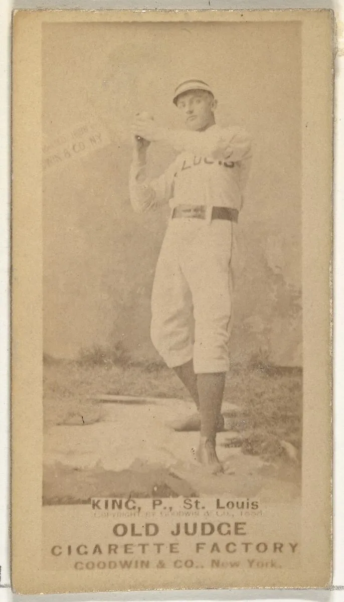 Charles Frederick "Silver" King, Pitcher, St. Louis Browns, from the Old Judge series (N172) for Old Judge Cigarettes — Goodwin & Company