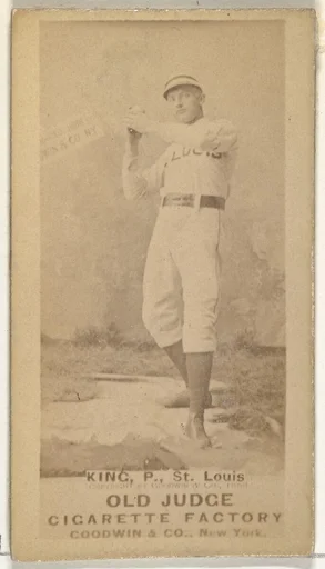 Charles Frederick "Silver" King, Pitcher, St. Louis Browns, from the Old Judge series (N172) for Old Judge Cigarettes