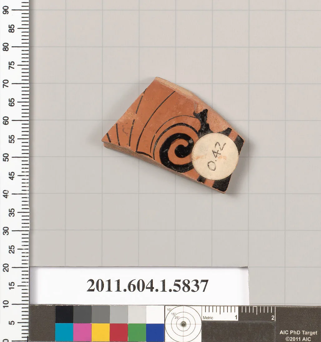 Terracotta fragment of a kylix: eye-cup (drinking cup) — Unknown
