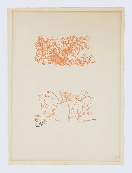 Two Vignettes: Tree with Brush and Three Goats — Philippe Gonin|Aristide Maillol