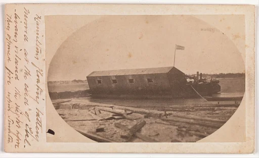 Hamilton's Floating Battery Moored at the End of Sullivan's Island the Night Before They Opened Fire upon Fort Sumter