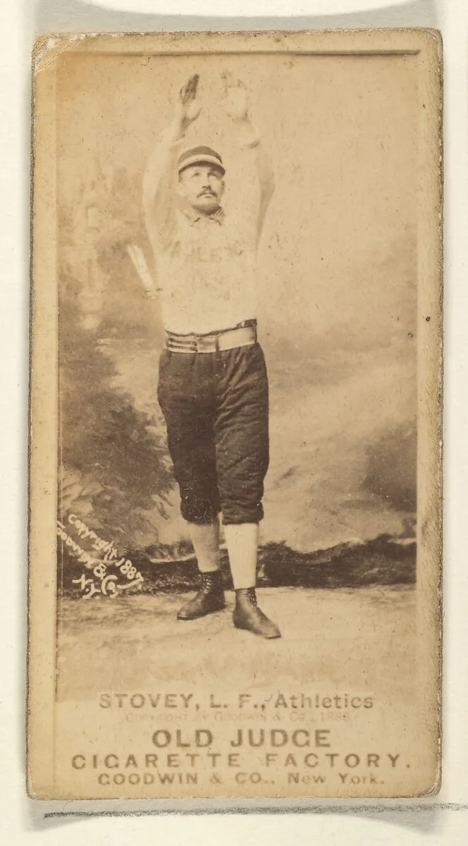 Stovey, Left Field, Philadelphia Athletics, from the Old Judge series (N172) for Old Judge Cigarettes — Goodwin & Company