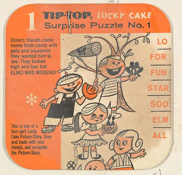 Surprise Puzzle No. 1, bakery card from the Lucky Cake Surprise Cards series (D94-1), issued by Tip Top Bakeries — Tip Top Bakeries