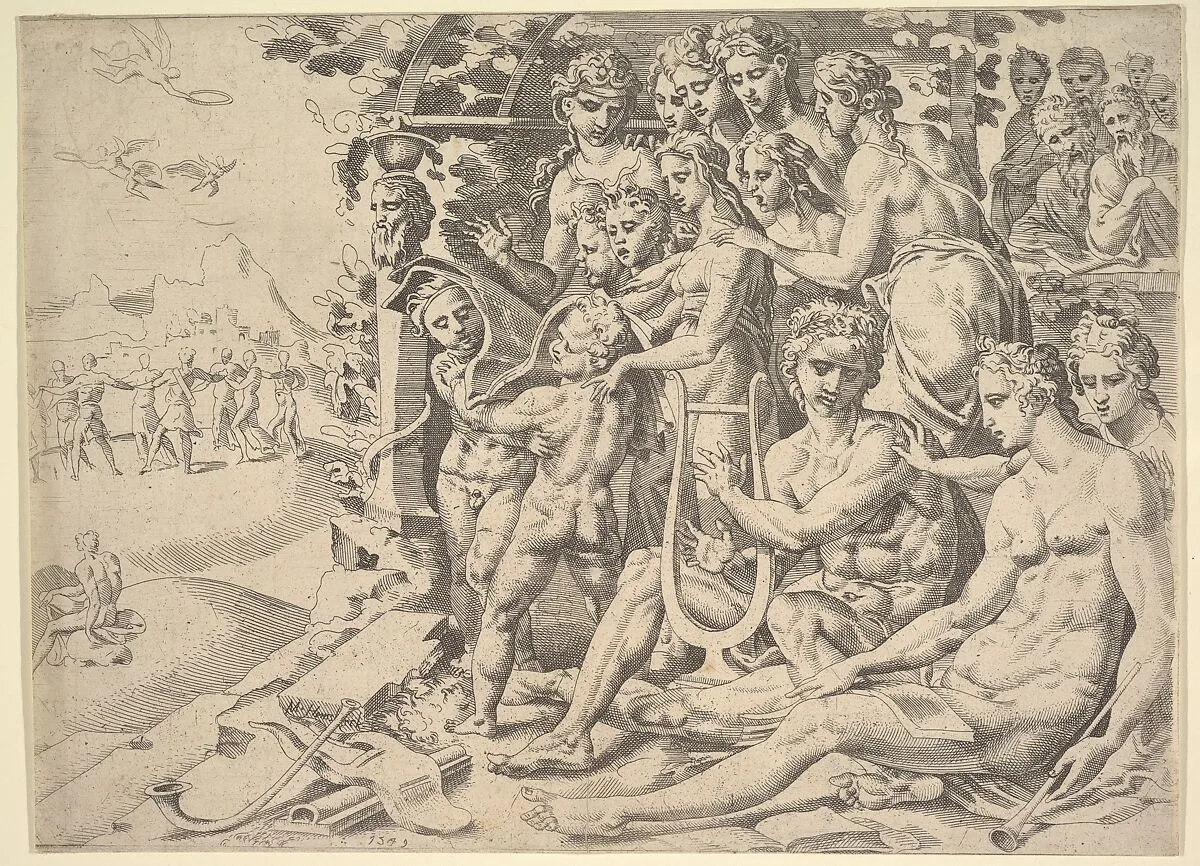 Apollo and the Muses — Maarten van Heemskerck|Dirck Volckertsz Coornhert