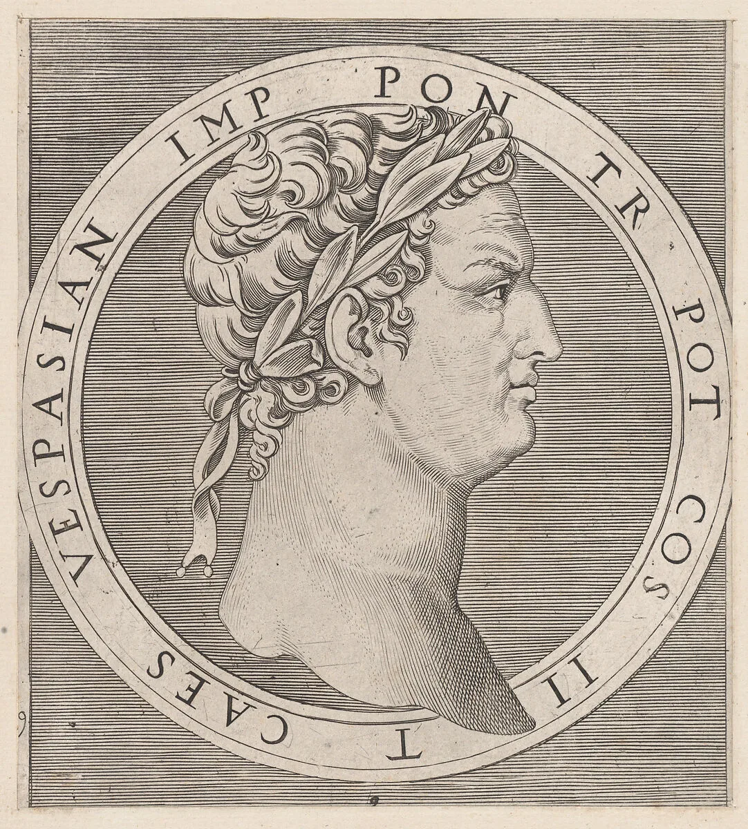 Speculum Romanae Magnificentiae: Vespasian, from The Twelve Caesars — Marcantonio Raimondi