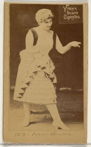 Card 753, Irene Verona, from the Actors and Actresses series (N45, Type 2) for Virginia Brights Cigarettes