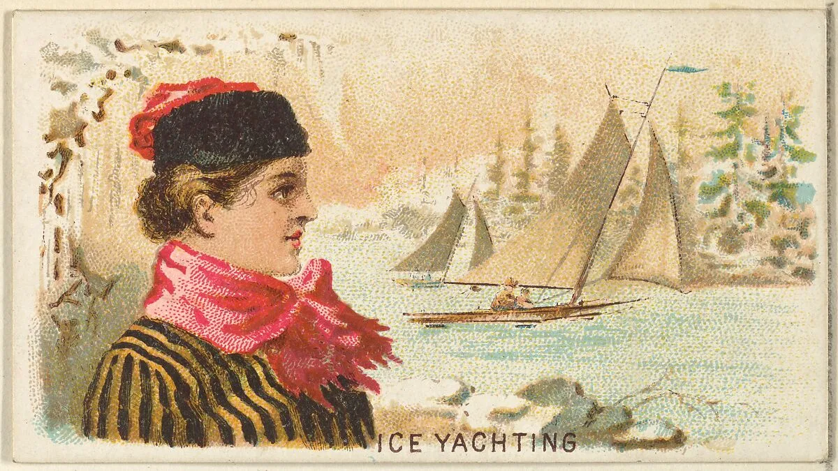 Ice Yachting, from the Games and Sports series (N165) for Old Judge Cigarettes — Goodwin & Company