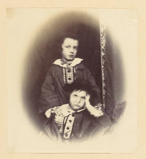 [Vignetted portrait of two children]