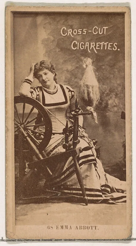 Card Number 68, Emma Abbott, from the Actors and Actresses series (N145-2) issued by Duke Sons & Co. to promote Cross Cut Cigarettes — W. Duke, Sons & Co.