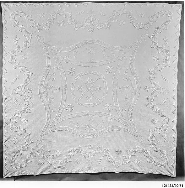 Wholecloth whitework quilt — Maria Kellogg Richards