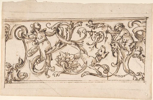 Drawing for a Frieze with Rinceau and Grotteschi