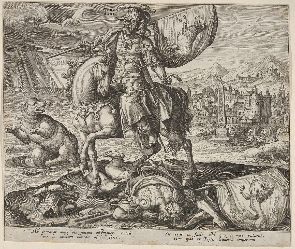 Cyrus, King of Persia, from Four Illustrious Rulers of Antiquity — Adriaen Collaert|Maerten de Vos