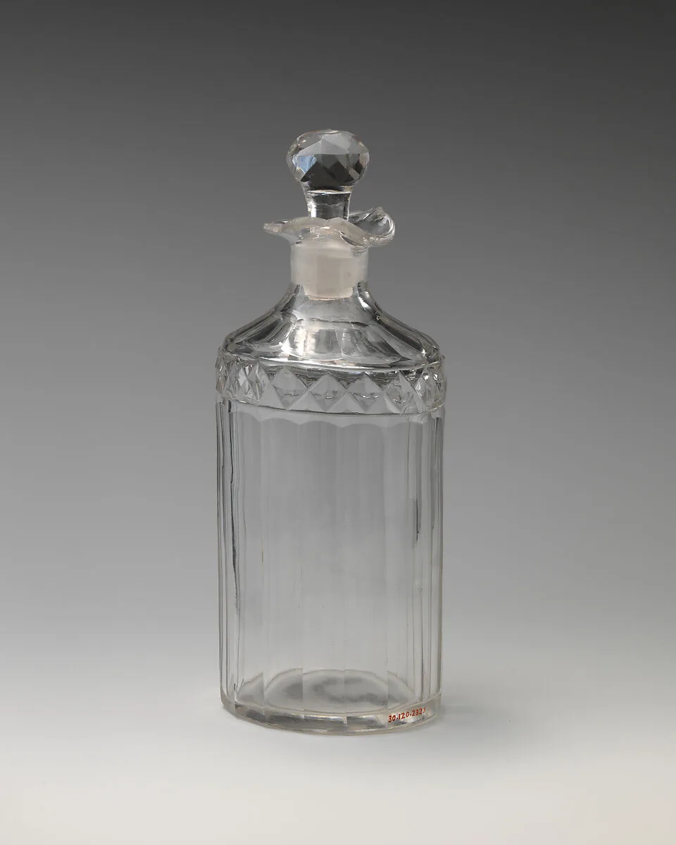 Liquor bottle with stopper (one of a pair) — Unknown