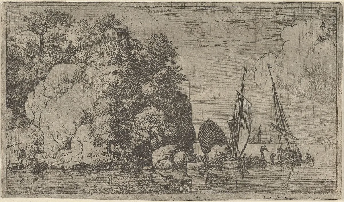 The Two Boats on the River — Allart van Everdingen