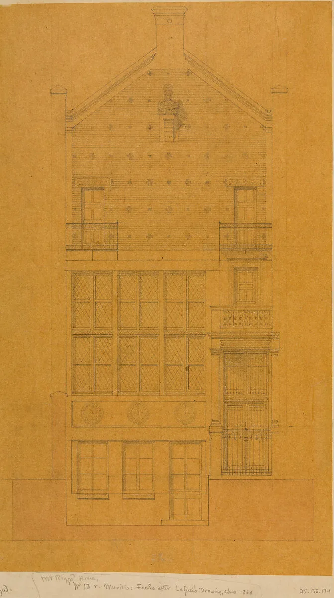 Architectural Drawing of the Exterior of the Comte de Nieuwerkerke's House — Hector-Martin Lefuel