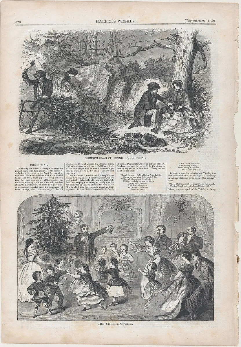 Christmas – Gathering Evergreens (from "Harper's Weekly," Vol. II) — Harper's Weekly|Winslow Homer|Harper & Brothers