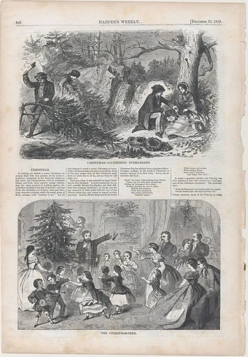 Christmas – Gathering Evergreens (from "Harper's Weekly," Vol. II)