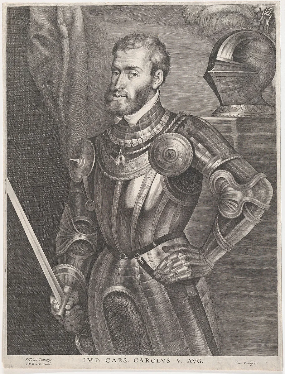 Portrait of Emperor Charles V — Lucas Vorsterman I|Peter Paul Rubens|Charles V, Holy Roman Emperor|Titian (Tiziano Vecellio)|Peter Paul Rubens