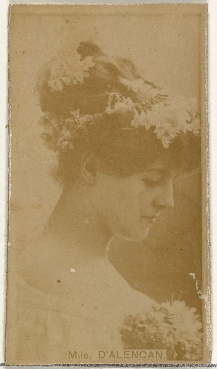 Mlle. D'Alencan, from the Actors and Actresses series (N145-8) issued by Duke Sons & Co. to promote Duke Cigarettes — W. Duke, Sons & Co.|American Tobacco Company