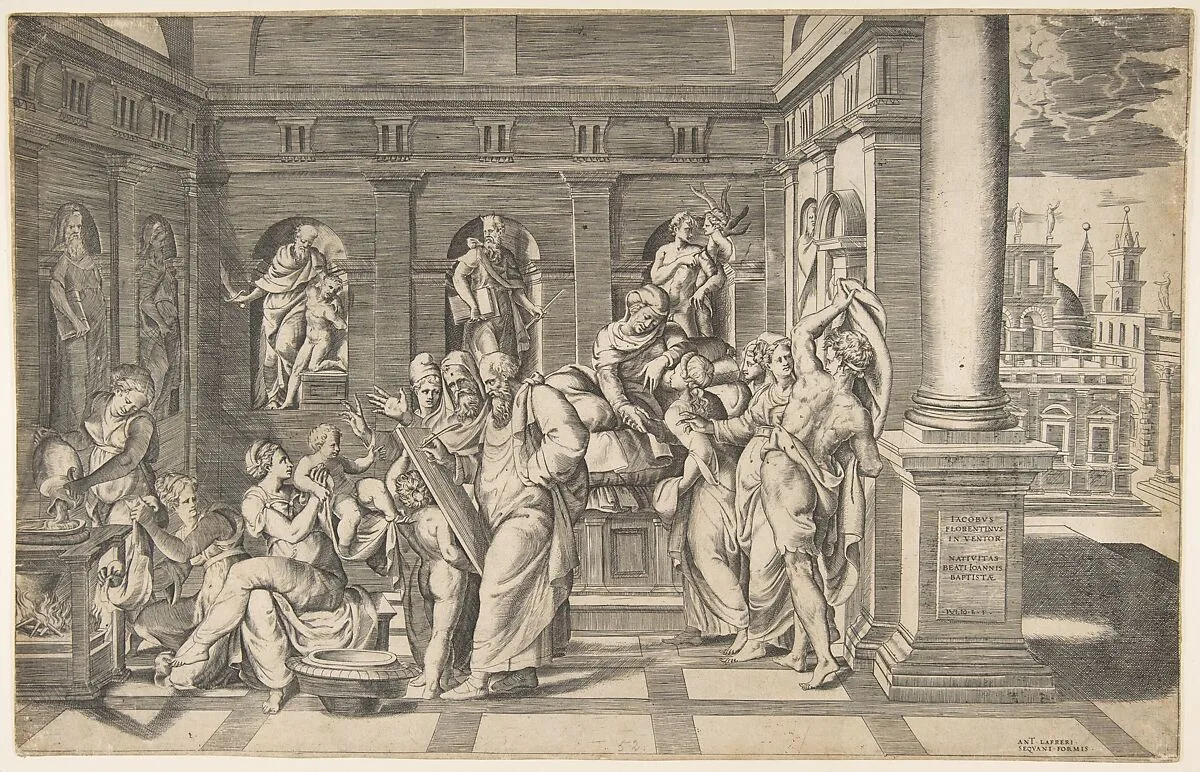 The birth of Saint John the Baptist — Antonio Lafreri|Giulio Bonasone