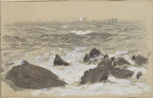Waves Breaking on Rocks (from scrapbook)